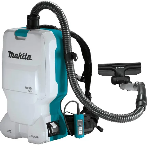 Vista 2 de Makita XCV17PG 18V X2 LXT® Litio-Ion (36V), aspirador en seco con mochila sin escobillas y con filtro HEPA de 1.6 galones (6.0Ah)