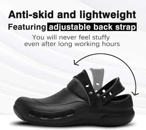 Vista 5 de Zapatos de chef impermeables resistentes al aceite unisex zapatos de cocina antideslizantes para hombres