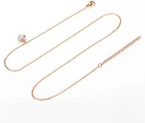 Vista 5 de 3 collares circulares de corazón con gotas de agua para mujer, collares delicados para mujer, collares modernos de acero inoxidable
