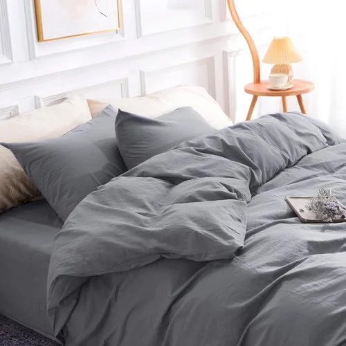 Vista 304 de NEXHOME PRO Funda de edredón Twin XL 100% algodón lavado, transpirable, duradera, texturizada, similar al lino, juego de ropa de cama para el hogar
