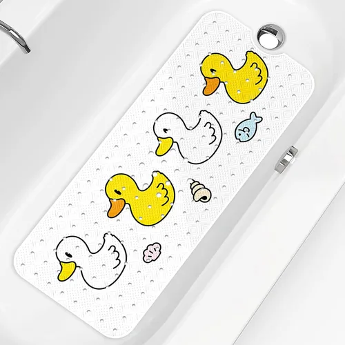 Vista 9 de PRATIQUE Alfombra de baño para niños antideslizante de 40 x 16 pulgadas, extra larga, tapete de baño para niños, tapete de seguridad antideslizante