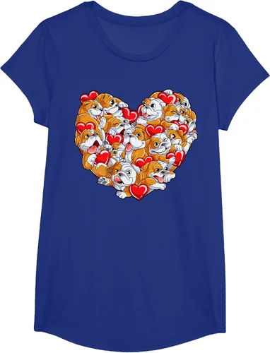 Vista 19 de Camiseta inglesa para el día de San Valentín con diseño de corazón y perro amante de los niños Negro