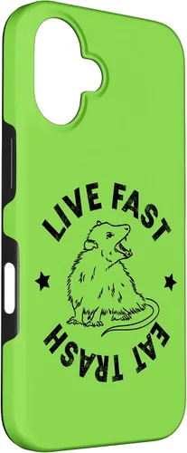 Vista 3 de iPhone 16 Funny Live Fast Eat Trash Possum Lover Case