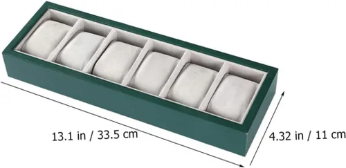 Vista 5 de LIFKOME 2pcs 6-grid Watch Storage Multi-function Watch Organizer Bracelet Display Tray Watch Holder Green Watches for Men Shop Bracelet Organizer