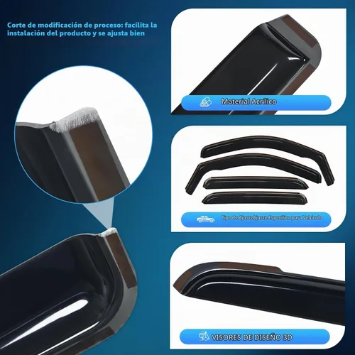 Vista 2 de Nilight Visor de Ventana Compatible con Chevy Silverado 1500/Avalanche 2007 2008 2009 2010 2011 2012 2013 GMC Sierra 1500/Silverado/Sierra