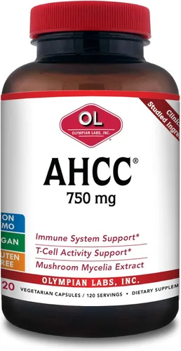 Vista 7 de Olympian Labs Suplemento AHCC premium de 750 mg de AHCC por cápsula – Apoya la salud inmunológica, la función hepática y la actividad natural