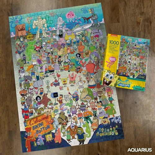 Vista 7 de AQUARIUS Rompecabezas de Bob Esponja (rompecabezas de 1000 piezas) – Mercancía y coleccionables de Bob Esponja con licencia oficial, sin reflejos
