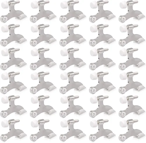 Vista 22 de HOMOTEK Paquete de 3 Topes de Puerta de Latón Antiguo con Pasador de Bisagra, Tope de Puerta Ajustable de Lujo Resistente de 2-1/2"x1-3/4