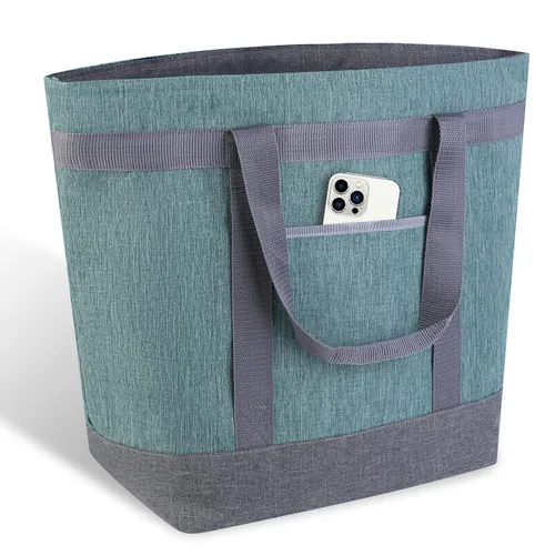 Vista 13 de Bolsa tote reutilizable aislada para compras de comestibles para mujeres/hombres, bolsa de entrega de pizza/comida para mantener los alimentos