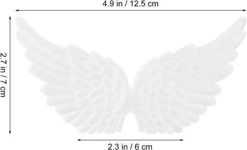 Vista 6 de Healeved 12 piezas de mini alas de ángel adornos de bricolaje alas decorativas para mochilas, accesorios de ropa, alas pequeñas creativas para Blanco