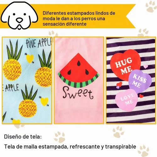 Vista 6 de SATINIOR 6 piezas de ropa para perros estampados para perros, camisetas para cachorros, ropa de algodón para mascotas, camisa para perros pequeños