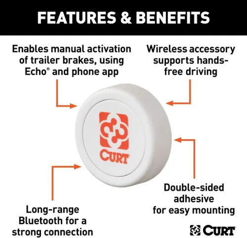 Vista 5 de CURT 51181 Kit Echo - Controlador de Freno de Remolque Móvil Echo con Bluetooth® y Botón de Anulación Manual