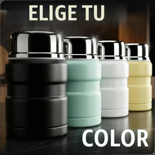 Vista 9 de Earth&ME Termo de acero inoxidable para alimentos calientes de 17 onzas con cuchara plegable, recipiente de alimentos aislado al vacío, termo