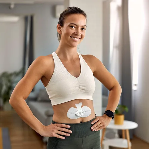 Vista 6 de Easy@Home Tens Unit ETP015 - Almohadillas de electrodo inalámbricas autoadhesivas, 4 unidades de 6.5 x 3 pulgadas, reutilizables, diseño