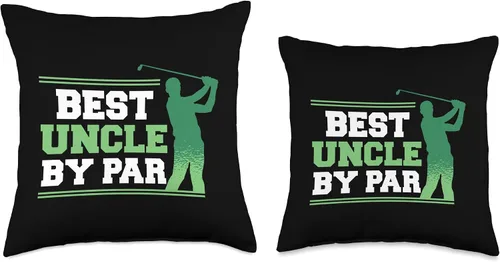 Vista 3 de Best Uncle by Par Golf Lover Funny Golfer Father's Day Throw Pillow, 16x16, Multicolor