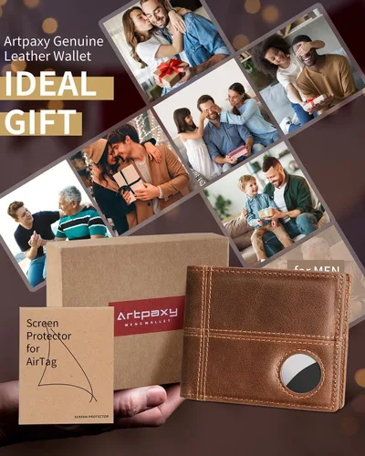 Vista 6 de Cartera con soporte AirTag, Marrón, Moderno