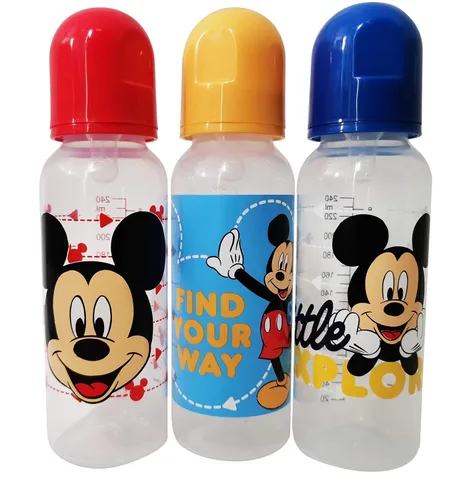 Vista 8 de Cudlie Disney Baby Boy Mickey Mouse - Paquete de tres biberones de 5 onzas, Mickey Friends