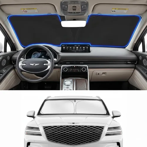 Vista 21 de Parasol para parabrisas para BMW X1 E84 2016-2024 2025, accesorios – Cubierta de parasol para parabrisas de ventana delantera, ajuste personalizado