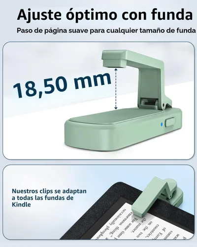 Vista 4 de [Compatible con fundas] Anillo pasador de páginas con control remoto para Kindle Paperwhite Oasis Scribe Kobo eReaders, controles remotos para verde