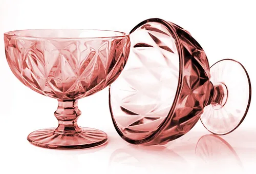 Vista 4 de Cuencos para servir Pink Cruise Postre Bowl 8.5 fl oz Tazón de helado Vajilla de vidrio