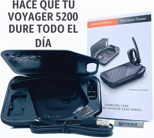 Vista 4 de Poly Plantronics Voyager 5200 - Funda de carga y soporte de acoplamiento, paquete global de Teck con paño de microfibra GTW