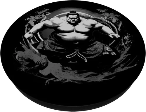 Vista 2 de Sumo Wrestler Japón Sumo Fighter Lucha Libre Japonés Vintage PopSockets Estándar PopGrip