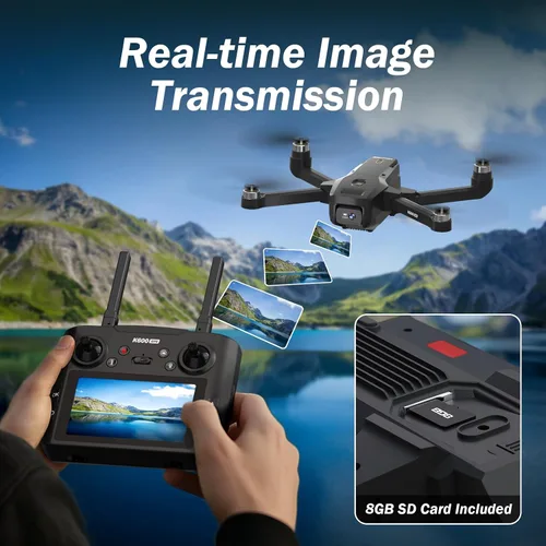 Vista 7 de Drones sin escobillas K600GPS con cámara EIS para adultos principiantes y niños, dron con pantalla de 4.5 pulgadas en el controlador, FPV Drone