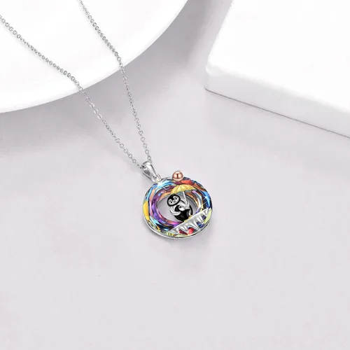 Vista 5 de YAFEINI Pandavacabúhopolillagatodelfínpingüinofénixunicornio collar de plata esterlina amante de los animales regalo para mujeres joyería