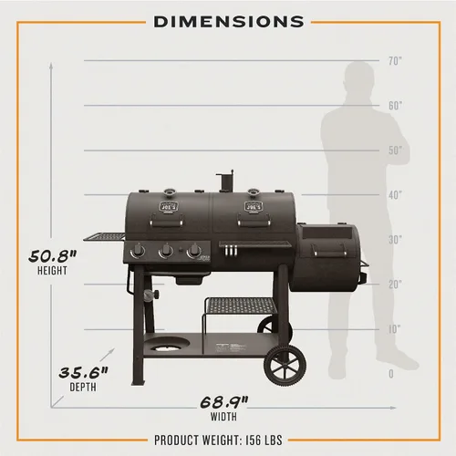 Vista 8 de Oklahoma Joe's Canyon Combo DLX 24203005 - Ahumador y parrilla a gas propano