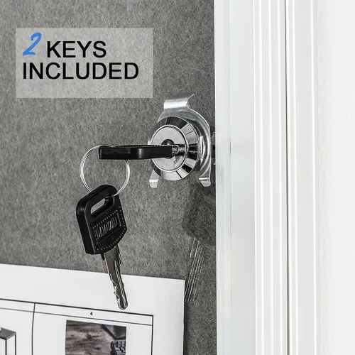Vista 4 de A AIRLLEN Tablero de anuncios cerrado con cerradura de 24 x 36 pulgadas, tablero de anuncios para interiores con 2 llaves, vitrina acrílica