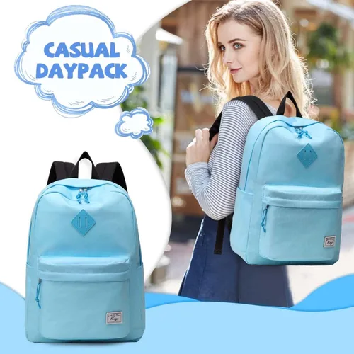 Vista 6 de Kasqo Mochila para mujeres y hombres, mochila clásica ligera y resistente al agua para adolescentes, niñas, niños, mochila informal de viaje escolar