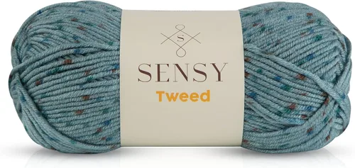 Vista 23 de S Sensy Tweed - Hilo mediano calibre acrílico #4 de primera calidad, color azul, 213 yardas, 4 onzas
