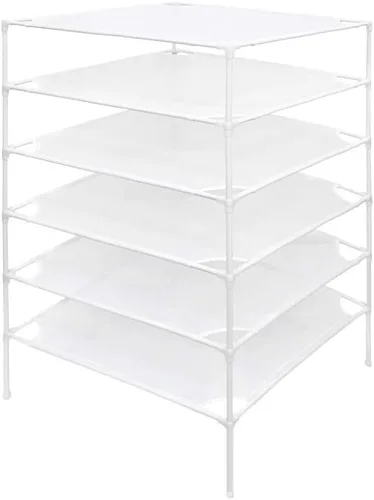 Vista 8 de Growsun Rejilla de secado de suéter de 6 capas apilable, malla de tela seca, verde (conector actualizado)