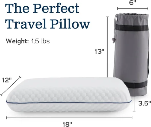 Vista 11 de WEEKENDER Almohada de espuma viscoelástica de gel, tamaño estándar, sensación firme media, soporte para cuello y hombros, para dormir de lado