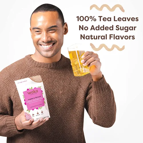 Vista 6 de Waka - Mezcla de té instantánea, paquete de 3 bolsas, 100% sin aditivos, polvo de té sin azúcar, frambuesa, mango, granada (4.5 onzas cada uno)