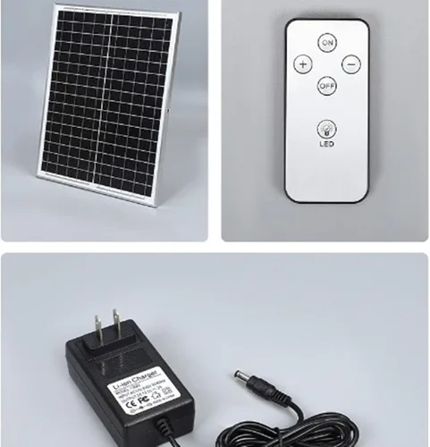 Vista 6 de Ventilador de soporte solar recargable de 16 pulgadas y 35 W, ventilador de techo solar de refrigeración de bajo consumo con panel solar, ventilador
