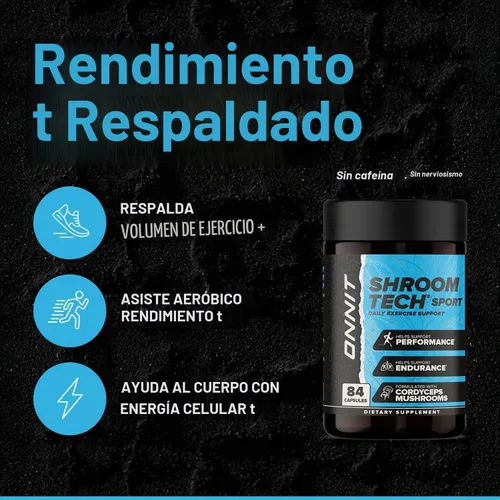Vista 6 de ONNIT Shroom Tech Sport Cordyceps pre-entrenamiento sin cafeína, 28
