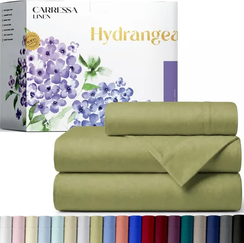 Vista 16 de Carressa Linen - Juego de sábanas 100% algodón de 600 hilos
