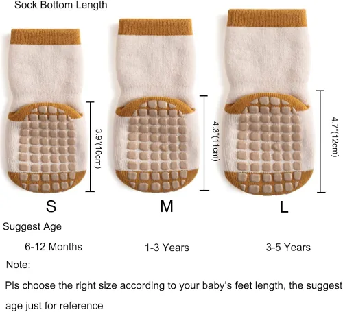 Vista 3 de Exegawe Baby Non Slip Socks Winter 5 Pairs Kid Thick Warm Crew Socks with Grips