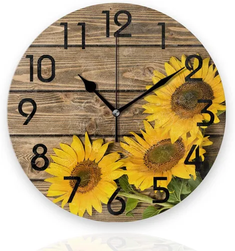 Vista 6 de Relojes de pared a pilas de 12 pulgadas, tema café, decoración silenciosa del hogar para baño, sala de estar, dormitorio Temática de café