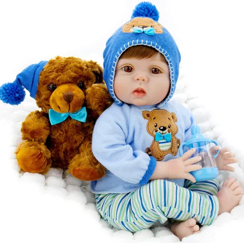 Vista 14 de Milidool Muñecas bebé realistas renacidas para niñas - Muñeca de recién nacida realista de 18 pulgadas, lindo regalo para niños de 3 años