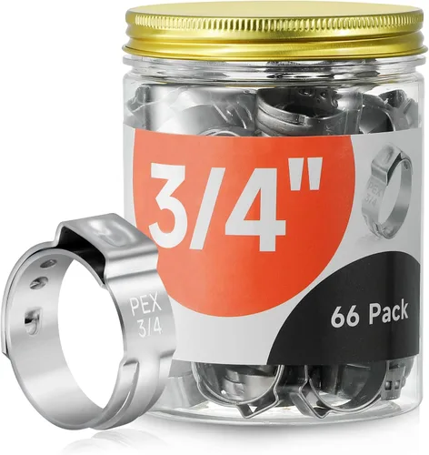 Vista 13 de 60 piezas de anillos de abrazaderas de cincha PEX de 1 pulgada, abrazaderas de manguera de una oreja de acero inoxidable 304, anillos de crimpado