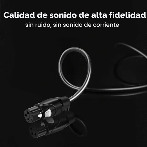 Vista 7 de Twozoh Cable XLR Hembra a TRS de 1/4 Pulgada (6.35mm), Cable de Micrófono XLR a Jack de Cuarto de Pulgada Equilibrado 1 Pie (Profesional/HiFi)