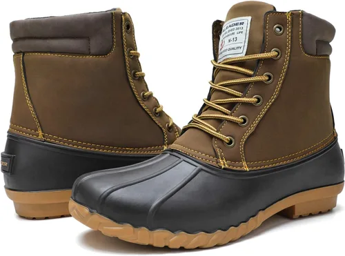 Vista 8 de ALEADER Botas estilo pato, para hombre Carcasa impermeable Botas de nieve con forro de piel