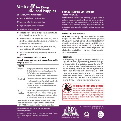 Vista 2 de Vectra 3D Prevención de pulgas y garrapatas para perros medianos 21-55