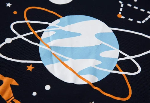 Vista 3 de KikizYe Conjunto de pijama para niños pequeños y grandes, pijama 100% algodón