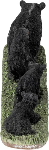 Vista 3 de Black Mama Bear and Cubs - Figura de mesa de resina de 11 x 3