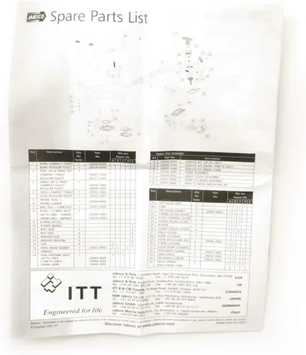 Vista 5 de Jabsco 29045 Twist N Lock Kits de servicio de inodoro manual marino