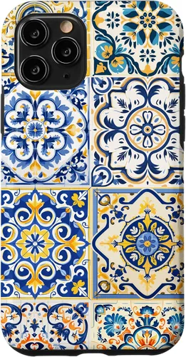 Vista 29 de Funda para iPhone 17 con diseño de azulejos mediterráneos sicilianos