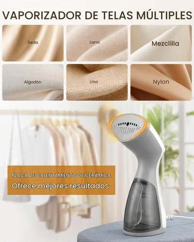 Vista 6 de BEAUTURAL Vaporizador de viaje para ropa, voltaje dual para uso mundial